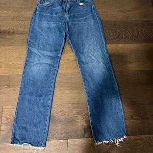 MaxMara Blue Denim Jeans with Frayed Hem